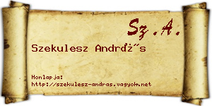 Szekulesz András névjegykártya