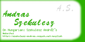 andras szekulesz business card